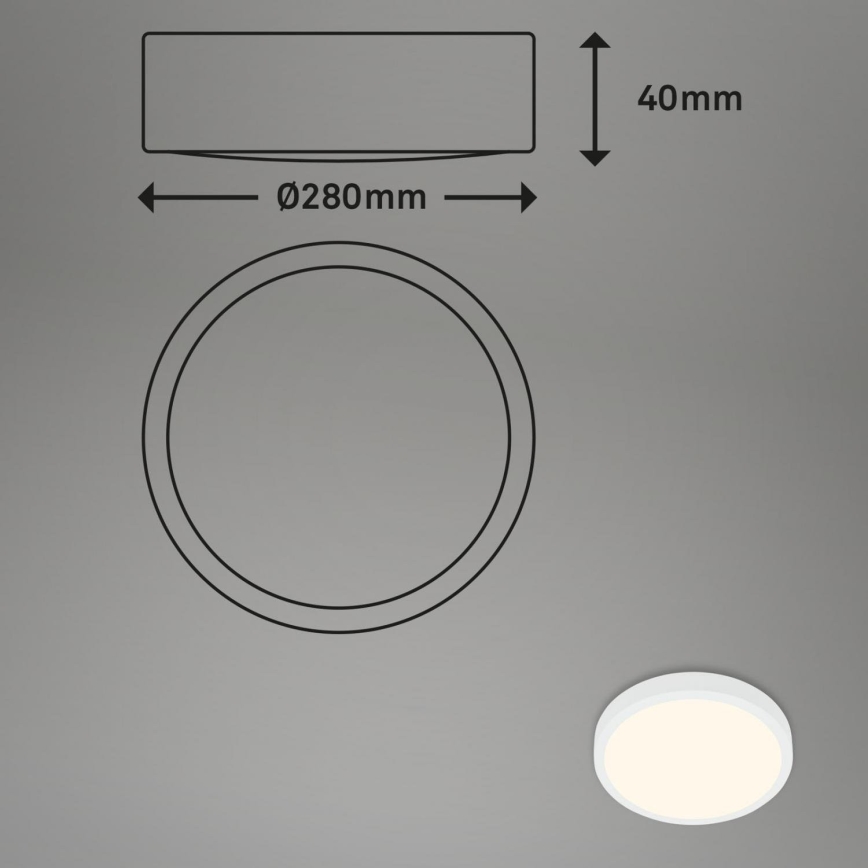 Briloner 3700-016 - Plafón LED RUNA LED/16W/230V 3000K diá. 28 cm blanco
