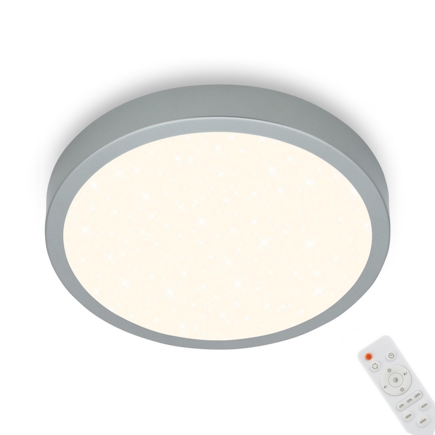 Briloner 3701-014 - Plafón LED regulable RUNA LED/18W/230V 2700-6500K plata + control remoto