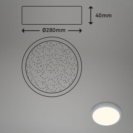 Briloner 3701-014 - Plafón LED regulable RUNA LED/18W/230V 2700-6500K plata + control remoto