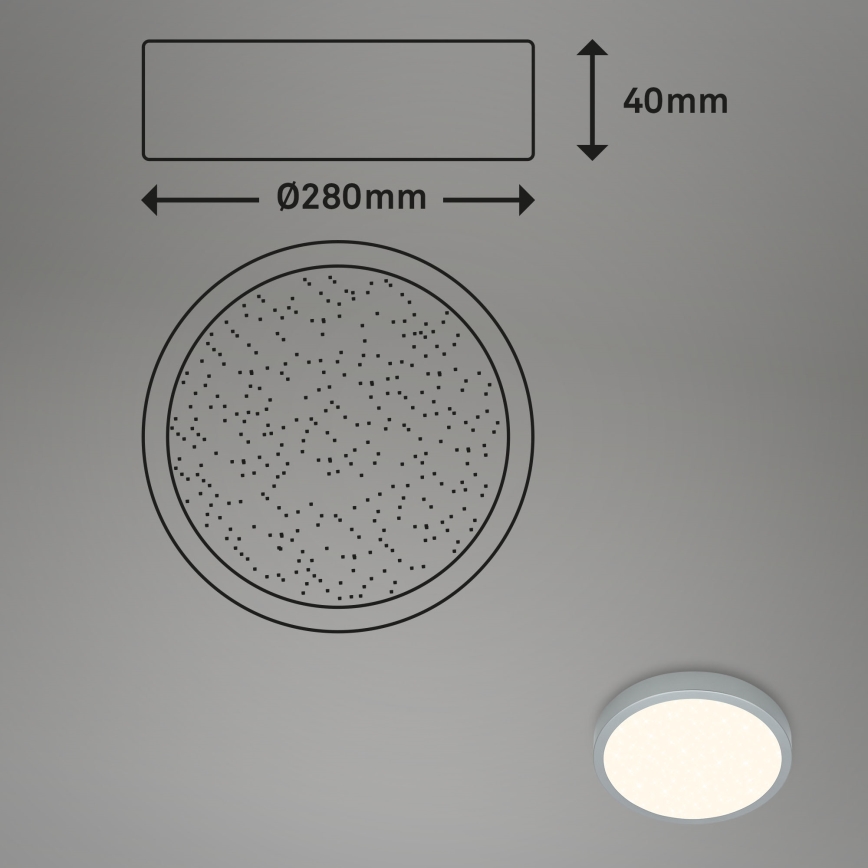 Briloner 3701-014 - Plafón LED regulable RUNA LED/18W/230V 2700-6500K plata + control remoto