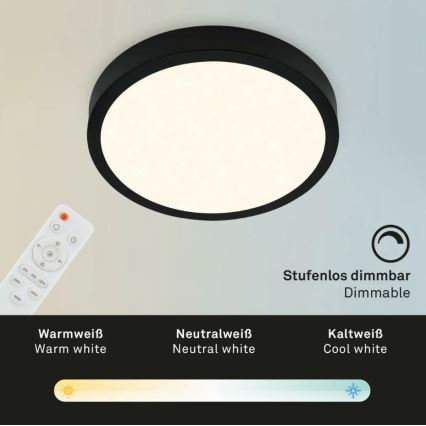 Briloner 3701-015 - Plafón LED regulable RUNA LED/18W/230V 2700-6500K + control remoto
