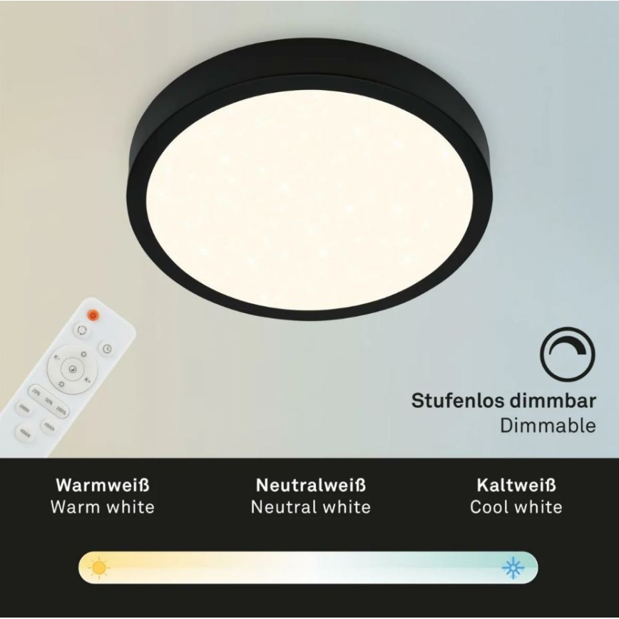 Briloner 3701-015 - Plafón LED regulable RUNA LED/18W/230V 2700-6500K + control remoto