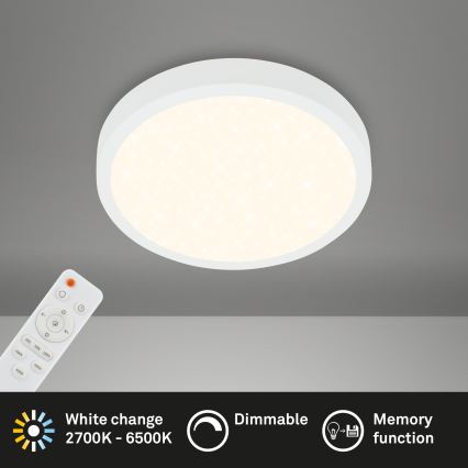 Briloner 3701-016 - Plafón LED regulable RUNA LED/18W/230V 2700-6500K blanco + control remoto