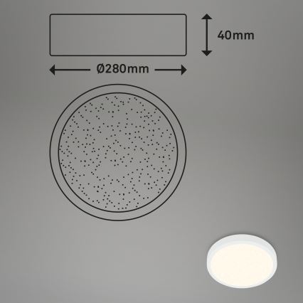 Briloner 3701-016 - Plafón LED regulable RUNA LED/18W/230V 2700-6500K blanco + control remoto