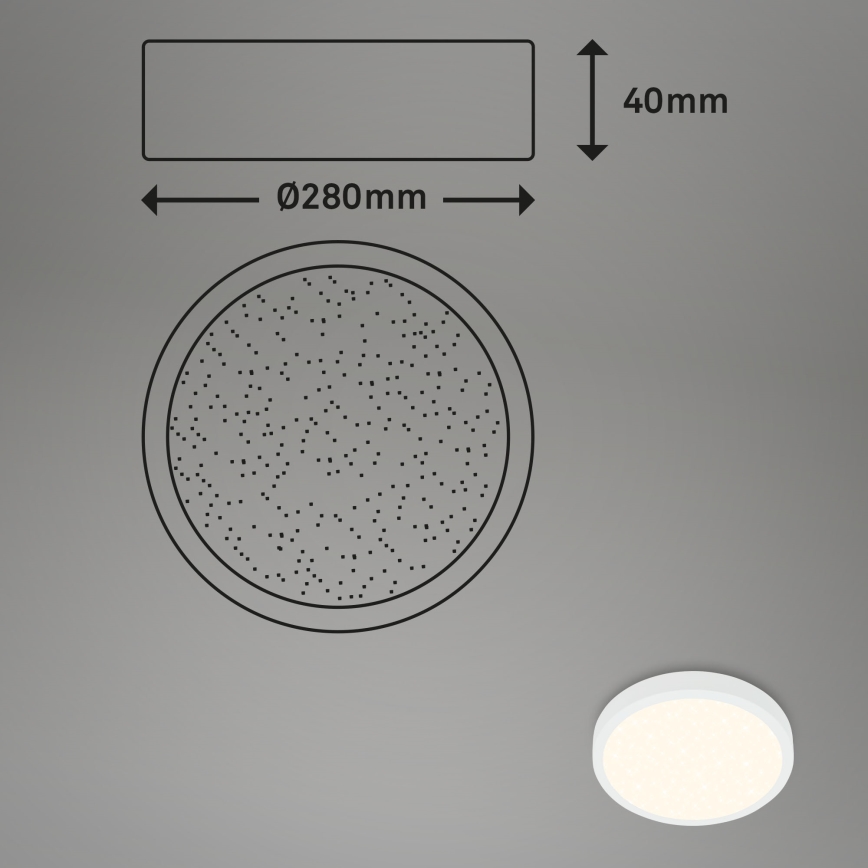 Briloner 3701-016 - Plafón LED regulable RUNA LED/18W/230V 2700-6500K blanco + control remoto