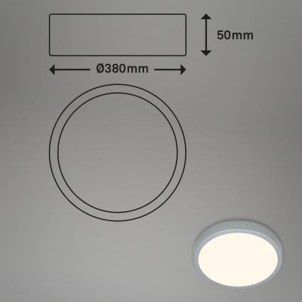 Briloner 3703-014 - Plafón LED RUNA LED/24W/230V 3000K diá. 38 cm plata