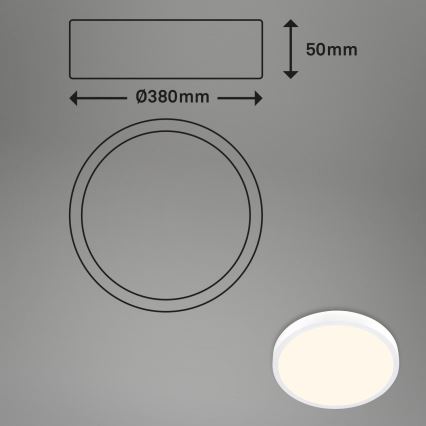 Briloner 3703-016 - Plafón LED RUNA LED/24W/230V 3000K diá. 38 cm blanco