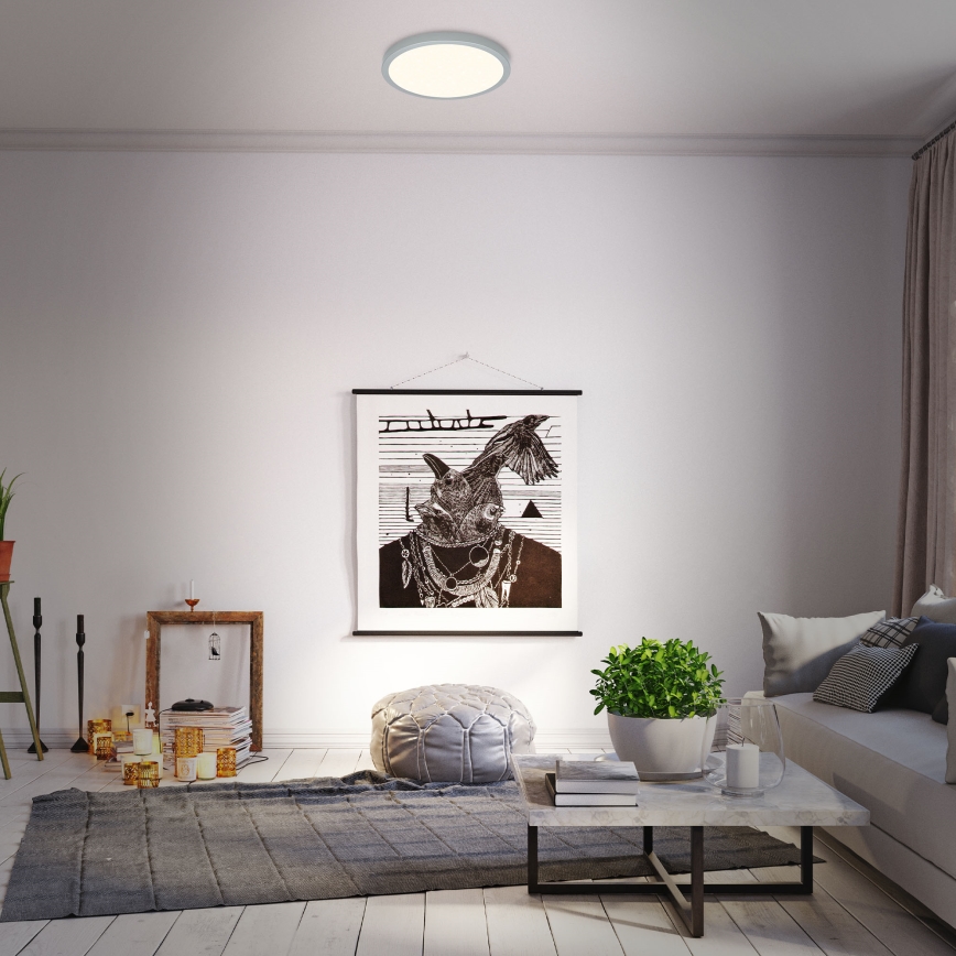 Briloner 3704-014 - Plafón LED regulable RUNA LED/22W/230V plata