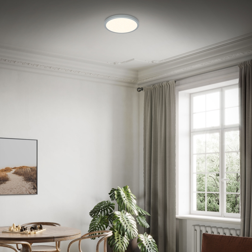 Briloner 3704-014 - Plafón LED regulable RUNA LED/22W/230V plata