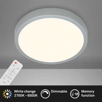 Briloner 3704-014 - Plafón LED regulable RUNA LED/22W/230V plata