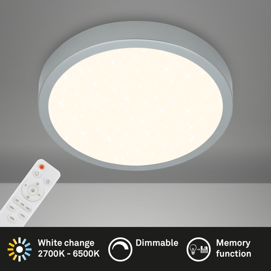 Briloner 3704-014 - Plafón LED regulable RUNA LED/22W/230V plata