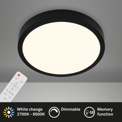 Briloner 3704-015 - Plafón LED regulable RUNA LED/22W/230V 2700-6500K negro + control remoto
