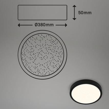Briloner 3704-015 - Plafón LED regulable RUNA LED/22W/230V 2700-6500K negro + control remoto