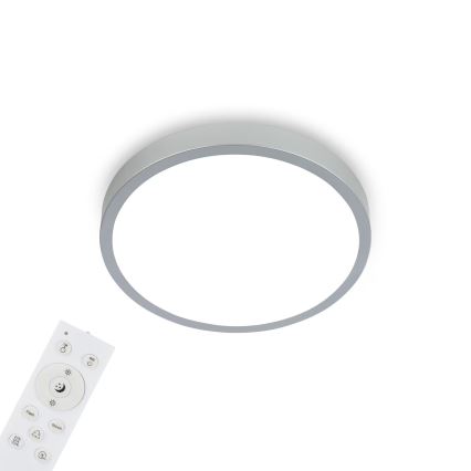 Briloner 3709-014 - Plafón LED RGBW regulable LED/22W/230V 4000K diá. 38 cm plata + control remoto