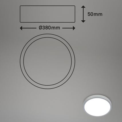 Briloner 3709-014 - Plafón LED RGBW regulable LED/22W/230V 4000K diá. 38 cm plata + control remoto