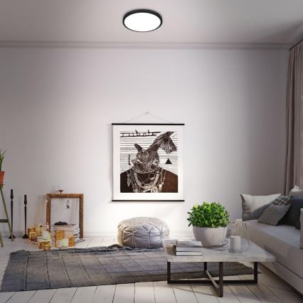 Briloner 3709-015 - Plafón LED RGBW regulable LED/22W/230V 4000K diá. 38 cm negro + control remoto