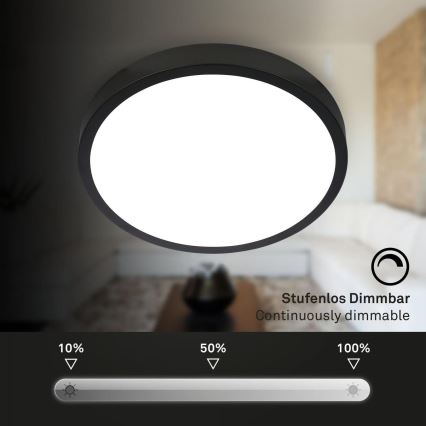 Briloner 3709-015 - Plafón LED RGBW regulable LED/22W/230V 4000K diá. 38 cm negro + control remoto