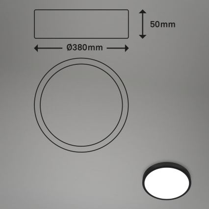 Briloner 3709-015 - Plafón LED RGBW regulable LED/22W/230V 4000K diá. 38 cm negro + control remoto