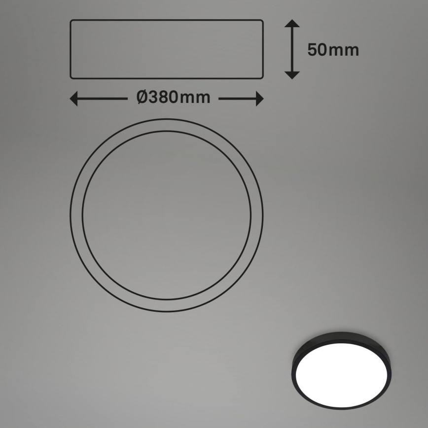 Briloner 3709-015 - Plafón LED RGBW regulable LED/22W/230V 4000K diá. 38 cm negro + control remoto