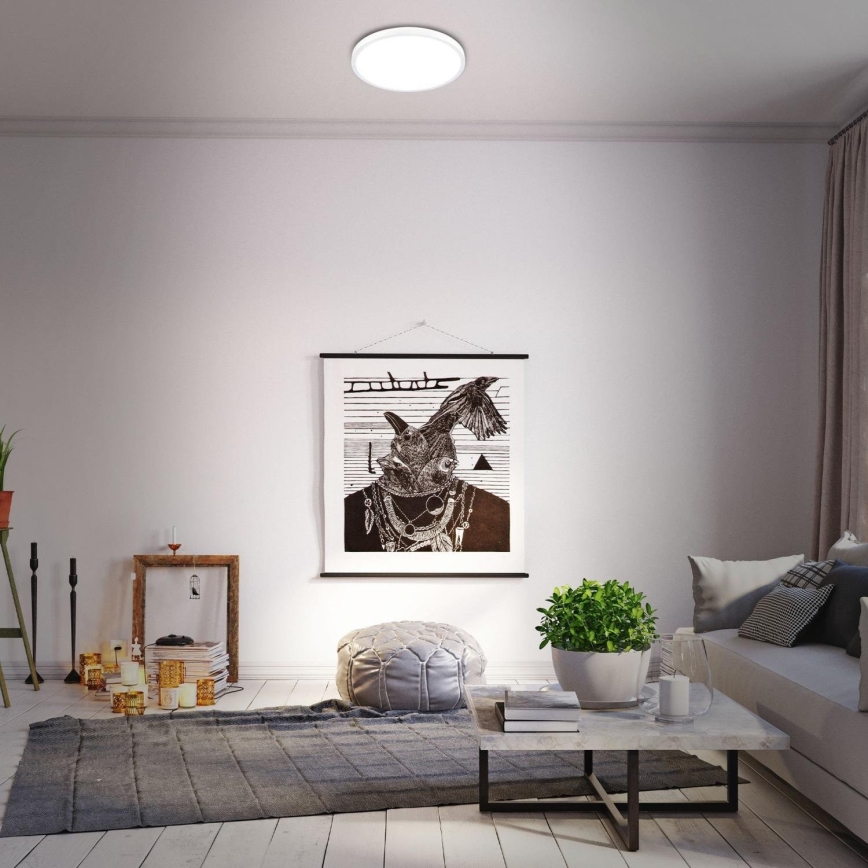 Briloner 3709-016 - Plafón LED RGBW regulable LED/22W/230V 4000K diá. 38 cm blanco + control remoto