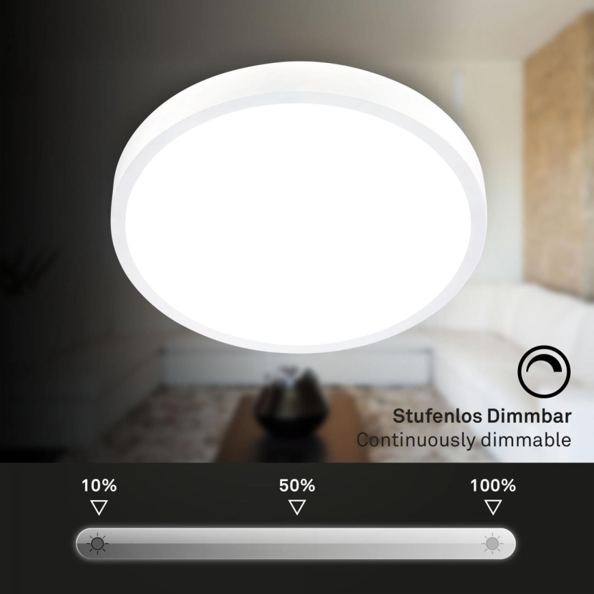 Briloner 3709-016 - Plafón LED RGBW regulable LED/22W/230V 4000K diá. 38 cm blanco + control remoto
