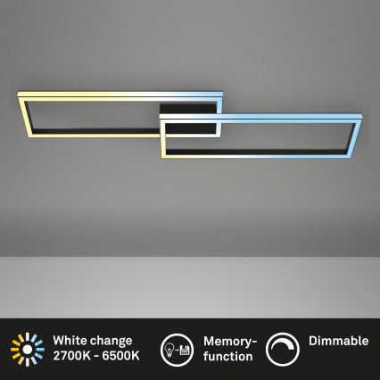 Briloner 3761015 - Plafón LED regulable LED/45W/230V 2700-6500K negro + mando a distancia