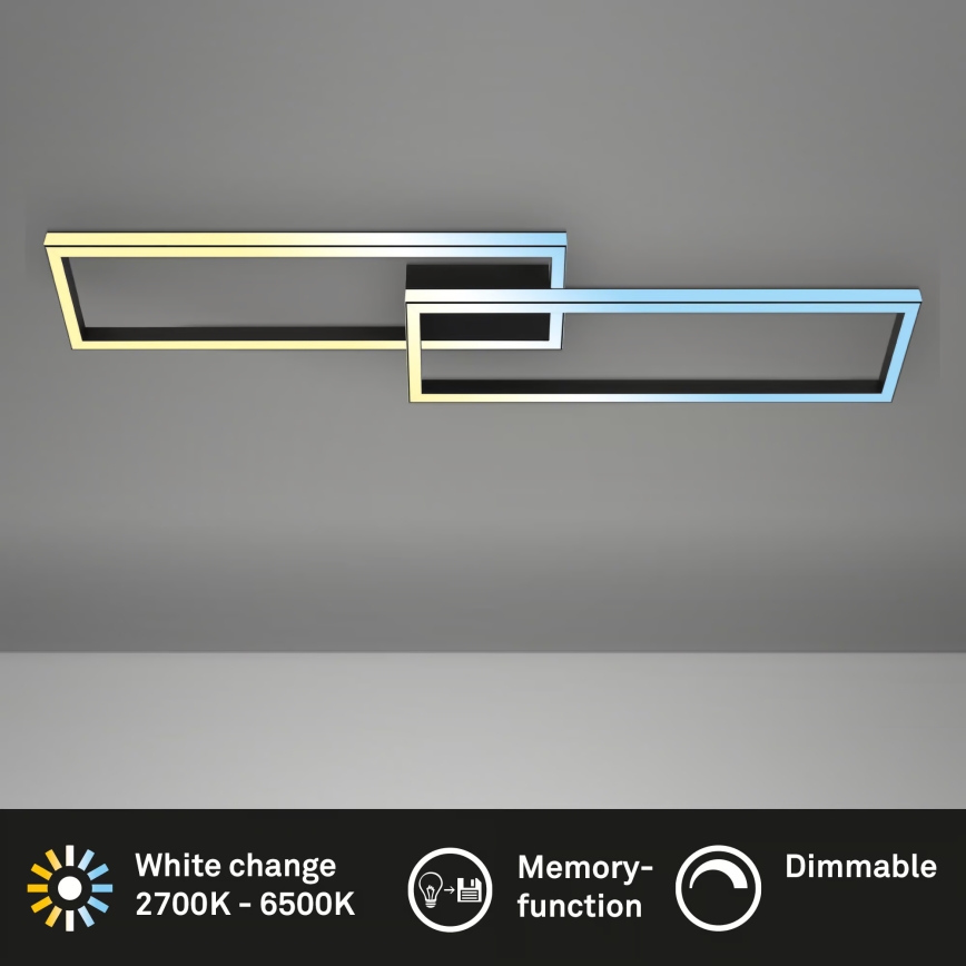 Briloner 3761015 - Plafón LED regulable LED/45W/230V 2700-6500K negro + mando a distancia