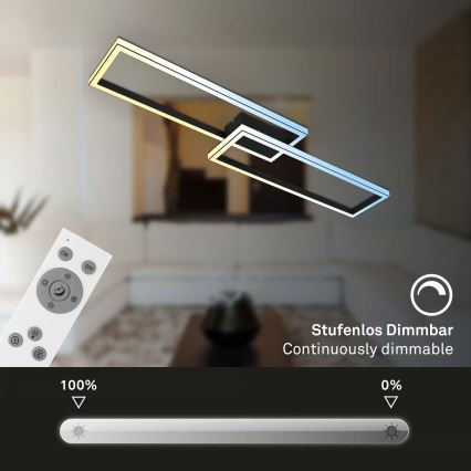 Briloner 3761015 - Plafón LED regulable LED/45W/230V 2700-6500K negro + mando a distancia