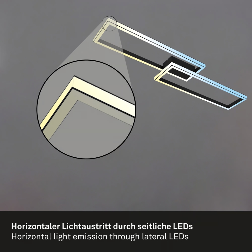 Briloner 3761015 - Plafón LED regulable LED/45W/230V 2700-6500K negro + mando a distancia