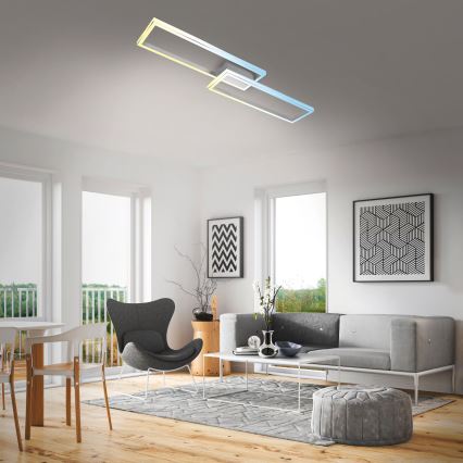 Briloner 3761019 - Lámpara de techo LED regulable LED/45W/230V 2700-6500K cromo mate + mando a distancia