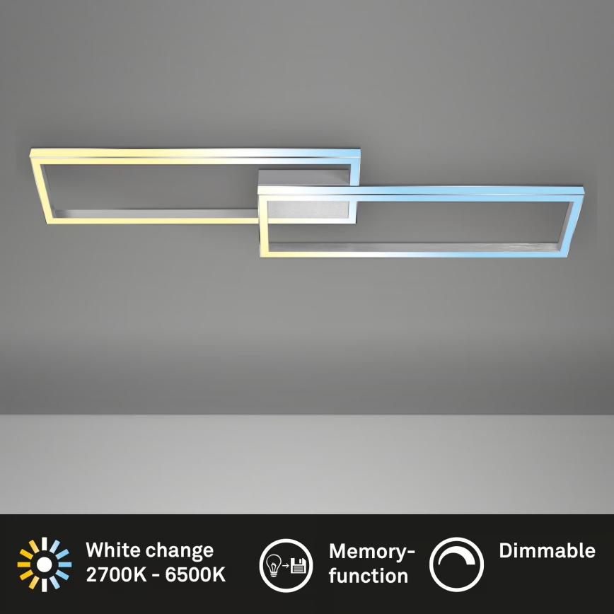 Briloner 3761019 - Lámpara de techo LED regulable LED/45W/230V 2700-6500K cromo mate + mando a distancia