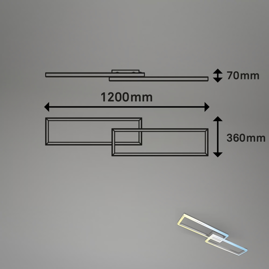 Briloner 3761019 - Lámpara de techo LED regulable LED/45W/230V 2700-6500K cromo mate + mando a distancia