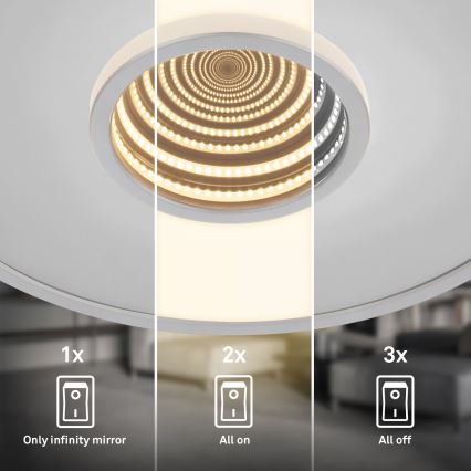 Briloner 3847014 - Luminaria de techo LED TORO LED/18W/230V Ø 42 cm cromo mate