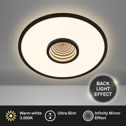 Briloner 3847015 - Lámpara de techo LED TORO LED/18W/230V Ø 42 cm negra