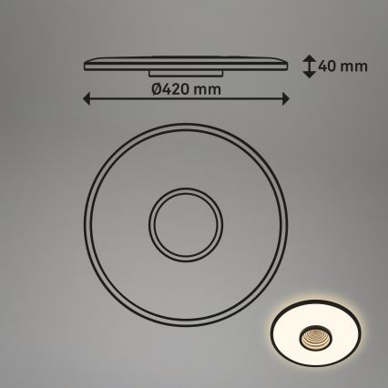 Briloner 3847015 - Lámpara de techo LED TORO LED/18W/230V Ø 42 cm negra