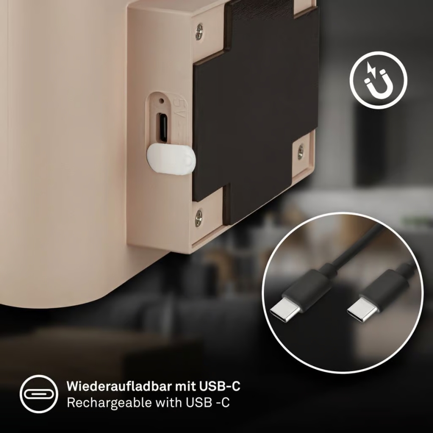 Briloner 3878011 - Aplique de pared LED recargable con sensor de movimiento y crepuscular CHAT LED/3W/5V 2000 mAh beige