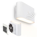 Briloner 3878016 - Aplique de pared recargable LED con sensor de movimiento y crepuscular CHAT LED/3W/5V 2000 mAh blanco
