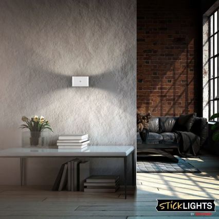 Briloner 3878016 - Aplique de pared recargable LED con sensor de movimiento y crepuscular CHAT LED/3W/5V 2000 mAh blanco