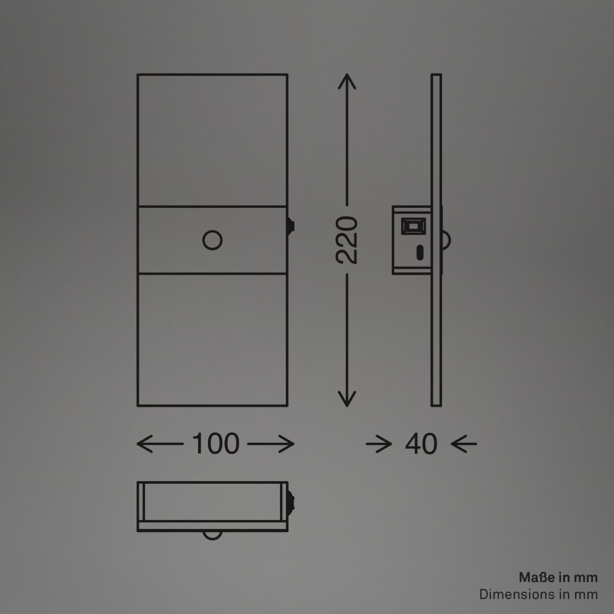 Briloner 3888012 - Aplique de pared LED recargable con sensor de movimiento y de crepúsculo AURA LED/2,5W/5V 1800 mAh cromado mate