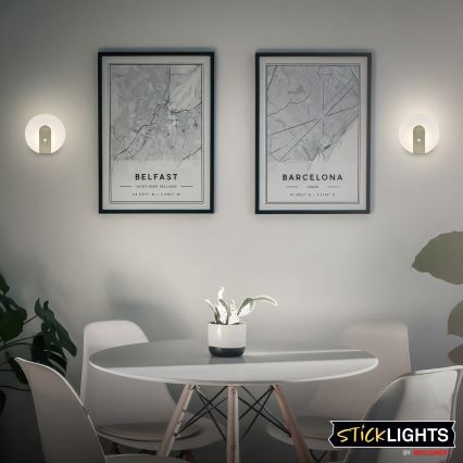 Briloner 3889012 - Aplique de pared LED recargable con sensor de movimiento y sensor crepuscular TARO LED/2,5W/5V 1800 mAh cromo mate