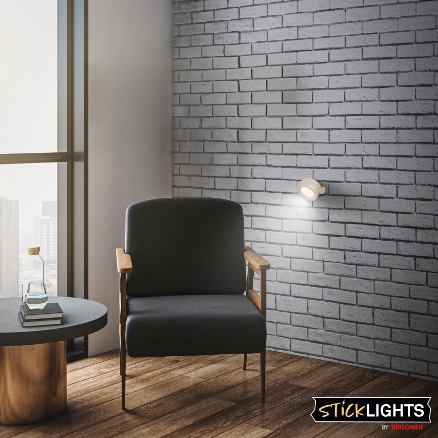 Briloner 3896011 - Aplique de pared recargable LED regulable TARI LED/1,6W/5V 1500 mAh beige