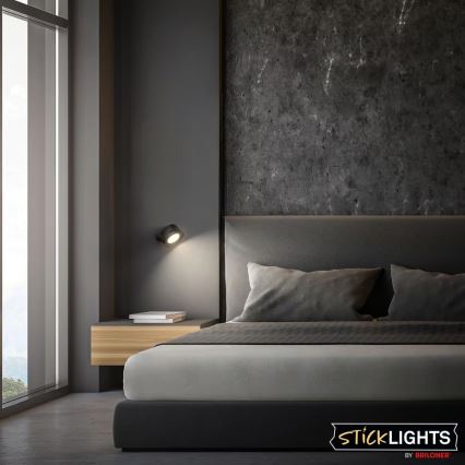 Briloner 3896015 - Aplique de pared recargable LED regulable TARI LED/1,6W/5V 1500 mAh negro