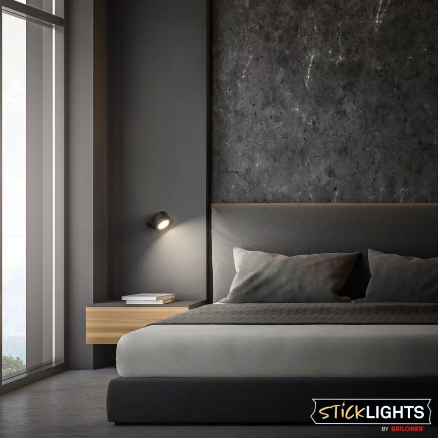 Briloner 3896015 - Aplique de pared recargable LED regulable TARI LED/1,6W/5V 1500 mAh negro