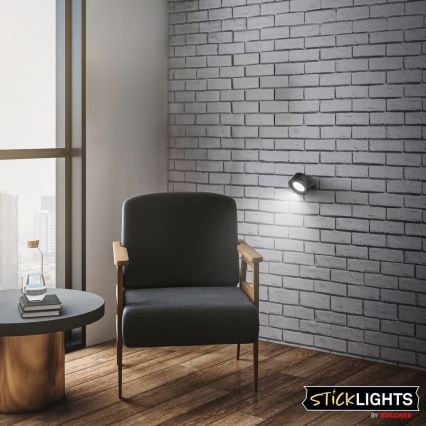 Briloner 3896015 - Aplique de pared recargable LED regulable TARI LED/1,6W/5V 1500 mAh negro