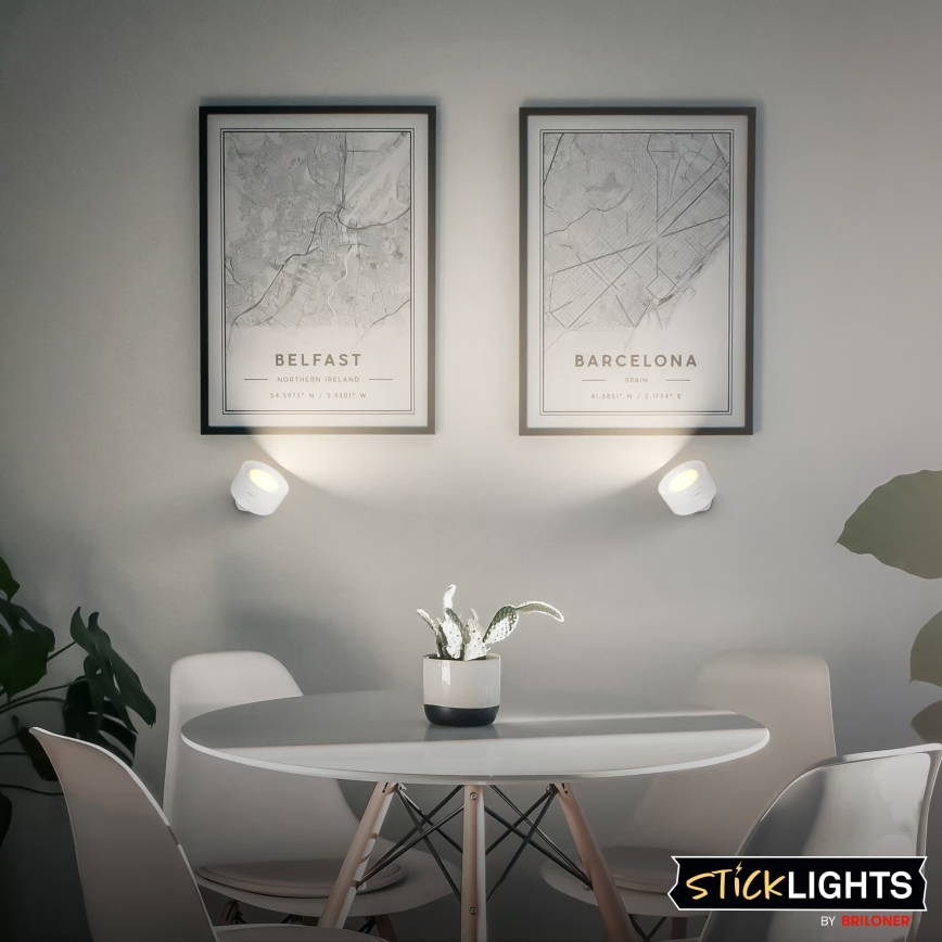 Briloner 3896016 - Aplique de pared recargable LED regulable TARI LED/1,6W/5V 1500 mAh blanco