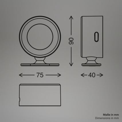 Briloner 3896016 - Aplique de pared recargable LED regulable TARI LED/1,6W/5V 1500 mAh blanco