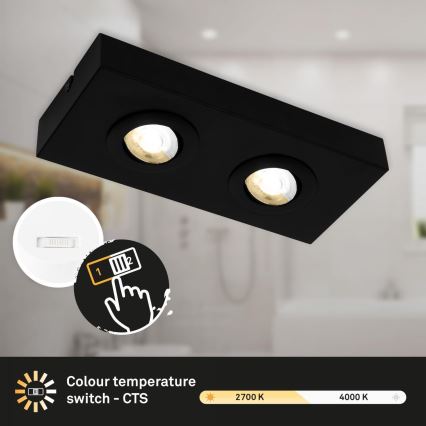 Briloner 3996025 - Foco LED CTS 2xLED/4W/230V 2700/4000K negro