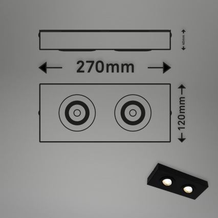 Briloner 3996025 - Foco LED CTS 2xLED/4W/230V 2700/4000K negro