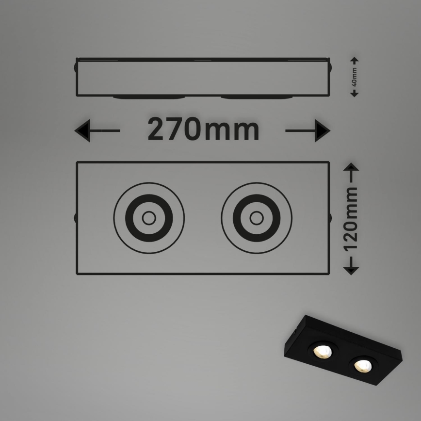 Briloner 3996025 - Foco LED CTS 2xLED/4W/230V 2700/4000K negro