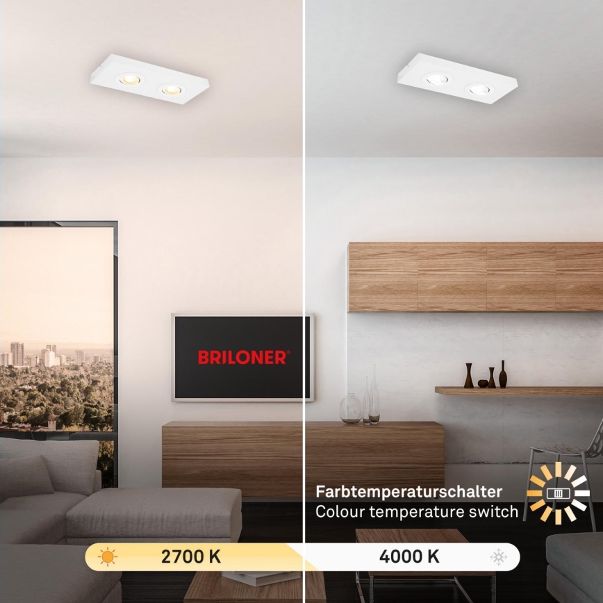 Briloner 3996026 - Foco LED CTS 2xLED/4W/230V 2700/4000K blanco